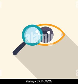 Lupe zur Untersuchung eines menschlichen Auges als Sehforschung und Augenheilkunde Stock Vektor