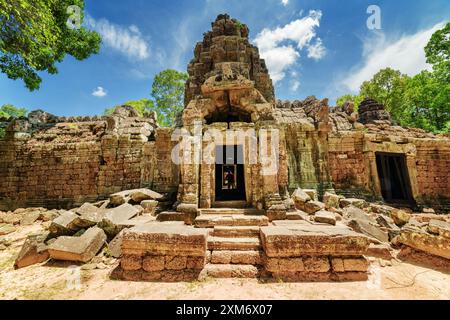 Einer der Eingänge zum antiken Ta Som Tempel, Angkor, Kambodscha Stockfoto