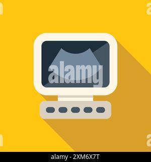 Ultraschallgerät, das ein Sonogramm anzeigt, das die medizinische Bildgebung und Diagnostik darstellt Stock Vektor