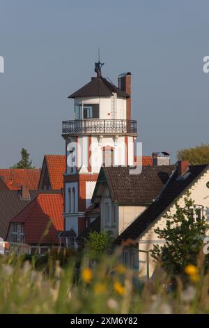 Leuchtturm Luehe, Altes Land, Niedersachsen, Deutschland Stockfoto