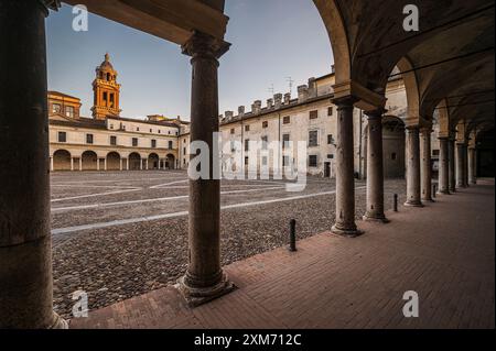 Piazza Castello im Palazzo Ducale Museum, Stadt Mantua, Provinz Mantua, Mantova, am Fluss Mincio, Lombardei, Italien, Europa Stockfoto