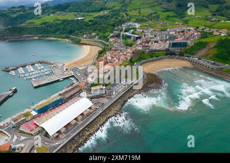 Blick auf Zumaia, Gipuzkoa, Baskenland, Spanien Stockfoto