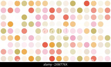 Buntes abstraktes Muster mit Punktmuster auf beigefarbenem Hintergrund. Modernes kindliches Doodle-Design. Kreis-Konfetti-Hintergrund. Lustiges einfaches festliches Banner Stock Vektor