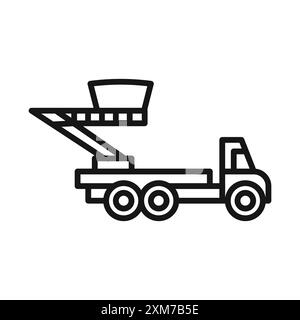 Rescue Truck Basket Icon Schwarzer Linie Art Vektor in schwarz-weiß Umriss Set Sammlung Zeichen Stock Vektor