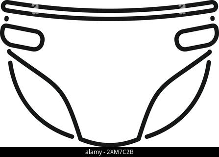 Einfache Linienzeichnung einer Windel, die häufig für Babyprodukte oder -Dienstleistungen verwendet wird Stock Vektor