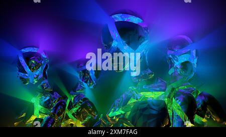 3D-Abbildung. Das Chakra-System menschlicher Energiefelder Stockfoto