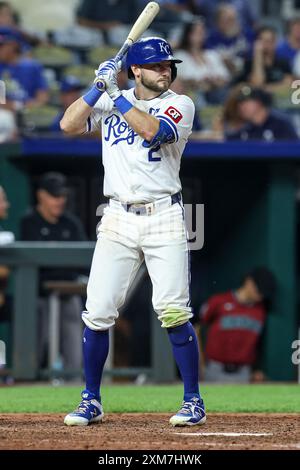 Kansas City, MO, USA. Juli 2024. Garrett Hampson (2) schlägt im Kauffman Stadium in Kansas City, MO gegen die Arizona Diamondbacks. David Smith/CSM/Alamy Live News Stockfoto