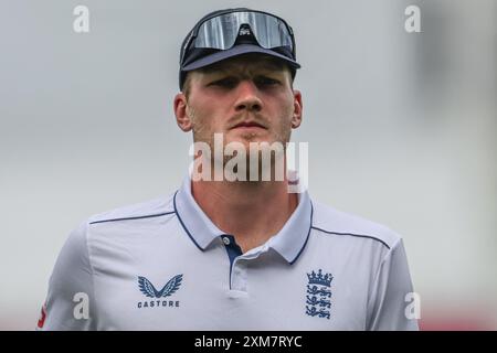 Birmingham, Großbritannien. Juli 2024. Dillon Pennington of England während des 3. Rothesay Test Match Day One Match England vs West Indies in Edgbaston, Birmingham, Vereinigtes Königreich, 26. Juli 2024 (Foto: Mark Cosgrove/News Images) in Birmingham, Vereinigtes Königreich am 26. Juli 2024. (Foto: Mark Cosgrove/News Images/SIPA USA) Credit: SIPA USA/Alamy Live News Stockfoto