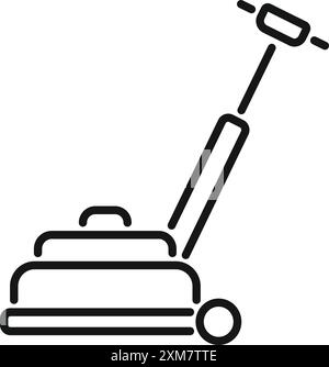 Rasenmäher zum Mähen von Gras Icon Outline, Gartengerätekonzept Stock Vektor