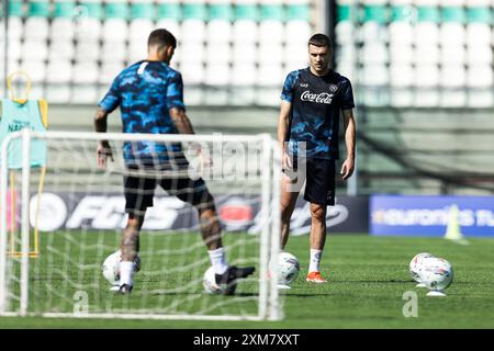 Alessandro Buongiorno, italienischer Verteidiger des SSC Napoli, während des Trainingslagers 2024-25 in Castel Di Sangro in den Abruzzen, Italien. Stockfoto