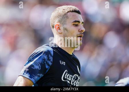 Alessandro Buongiorno, italienischer Verteidiger des SSC Napoli, während des Trainingslagers 2024-25 in Castel Di Sangro in den Abruzzen, Italien. Stockfoto