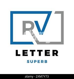 Design-Vorlage für Anfangsbuchstabe RV-Symbol Stock Vektor