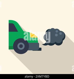 Konzept der Luftverschmutzung mit schwarzem Rauch aus dem Auspuffrohr Stock Vektor