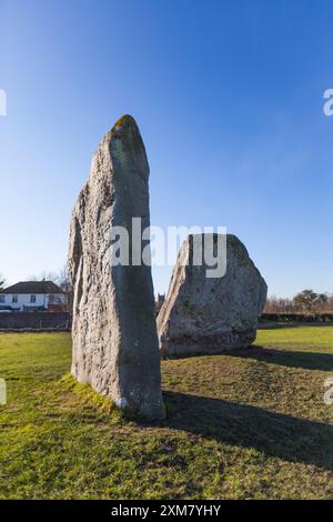 Avebury Steinkreis, neolithische Henge, großes megalithisches Monument, Wiltshire, England Großbritannien Stockfoto