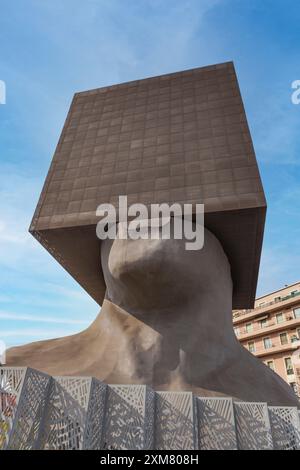 La tête carrée, Blockhead-Gebäude, Hauptsitz der Bibliotheksbüros in Nizza Frankreich Stockfoto