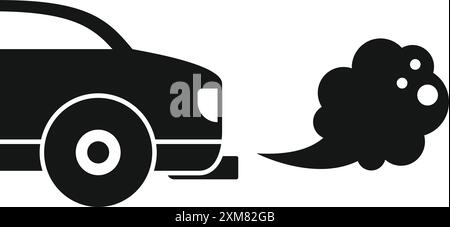 Einfaches Symbol für ein Fahrzeug, das die Luft durch Abgasemissionen verschmutzt Stock Vektor
