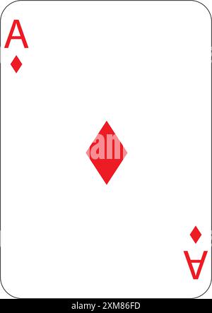 ACE der Diamanten. Eine Spielkarte, Illustration Stockfoto
