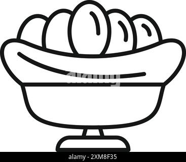 Das Symbol einer Schüssel voller Eier auf einem Ständer, perfekt für Lebensmittelprojekte Stock Vektor