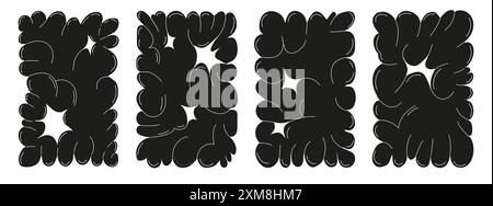 Aufkleber mit abstrakten Luftpolsterformen. Funky Ballon-Symbol mit organischen Elementen im trendigen Y2K-Retro-Stil. Stock Vektor