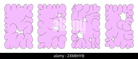 Aufkleber mit abstrakten Luftpolsterformen. Funky Ballon-Symbol mit organischen Elementen im trendigen Y2K-Retro-Stil. Stock Vektor