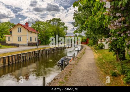 Ruhiges und malerisches Dorf Trosa in Zentralschweden Stockfoto