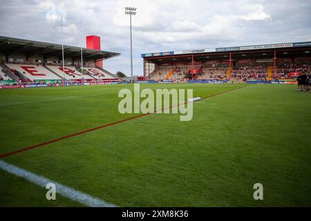 Rumpf, Großbritannien. Juli 2024. General Stadium View ** während des Super League-Spiels zwischen Hull KR und London Broncos im Sewell Group Craven Park, Hull, UK am 26. Juli 2024. Foto von Simon Hall. Nur redaktionelle Verwendung, Lizenz für kommerzielle Nutzung erforderlich. Keine Verwendung bei Wetten, Spielen oder Publikationen eines einzelnen Clubs/einer Liga/eines Spielers. Quelle: UK Sports Pics Ltd/Alamy Live News Stockfoto