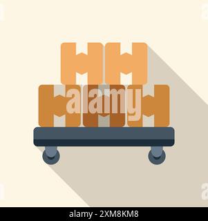 Wagen zum Transport von Betonblöcken, die den Prozess des Materialumschlags auf Baustellen hervorheben Stock Vektor