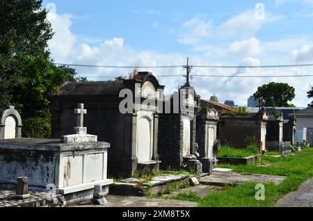 New Orleans, Lafayette Cemetery Nr. 2 über dem Boden Grabstätten Stockfoto