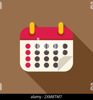Das Kalendersymbol zeigt die Tage des Monats an, die vergehen Stock Vektor
