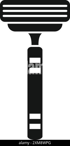 Einfaches Symbol eines Kunststoffrasiers mit dreifachen Klingen zum Rasieren Ihres Barts, isoliert auf weißem Hintergrund Stock Vektor