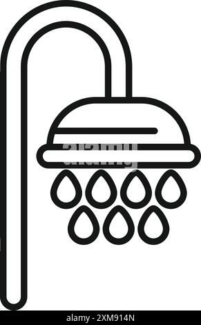 Der Duschkopf sprüht Wasser und bietet ein entspannendes und hygienisches Erlebnis Stock Vektor