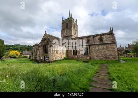 Die St Mary's Church, Wirksworth, ist ein Markt und ehemalige Steinbruchstadt im Derbyshire Dales District in Derbyshire, England. Stockfoto