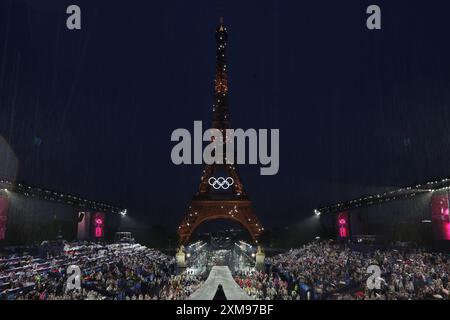 Paris, Frankreich. Juli 2024. Die Eröffnungszeremonie der Olympischen Spiele 2024 findet am 26. Juli 2024 in Paris statt. Quelle: Gao Jing/Xinhua/Alamy Live News Stockfoto