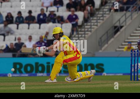 Leeds, 26. Juli 2024. NAT Sciver-Brunt schlägt für Trent Rockets Frauen gegen Northern Superchargers Frauen in The Hundred in Headingley. Quelle: Colin Edwards Credit: Colin Edwards/Alamy Live News Stockfoto