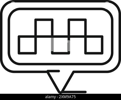 Die Anstecknadel zeigt ein Taxischild und verwendet Quadrate, um die Verfügbarkeit darzustellen Stock Vektor