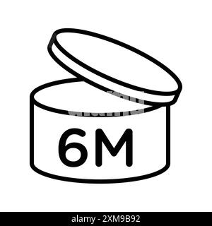 6 Monate PAO Icon Linear-Logo-Set-Kollektion in Schwarz-weiß für Web Stock Vektor