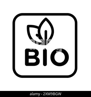 Bio Vector Icon Linear Logo Set Kollektion in Schwarz-weiß für Web Stock Vektor