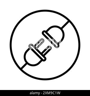 Connect Plug Icon Linear Logo Markierungsset Kollektion in Schwarz-weiß für Web Stock Vektor