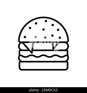 Hamburger Icon Linear-Logo-Set-Kollektion in Schwarz-weiß für Web-Zwecke Stock Vektor