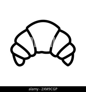 Set mit Croissant Icon-Logo in Schwarz-weiß für Web-Zwecke Stock Vektor