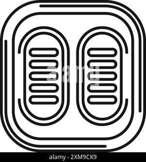 Elektrischer Herd, Draufsicht mit Heizelementen, umrissener Stil Stock Vektor