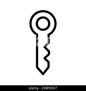 Design-Set mit linearen Logomarken für Türschlüssel in Schwarz und weiß für Web Stock Vektor