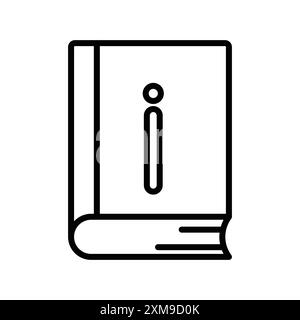 Infobuch Icon Linear-Logo-Set-Kollektion in Schwarz-weiß für Web Stock Vektor