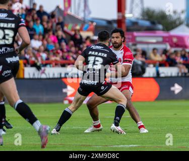 Rumpf, Großbritannien. Juli 2024. Betfred Superleague: Hull KR gegen London Broncos. Credit Paul Whitehurst/PBW Media/Alamy Live News Stockfoto