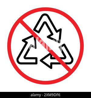 Nicht recycelbare Icon Linear-Logo-Set-Kollektion in Schwarz-weiß für Web-Zwecke Stock Vektor