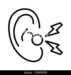 Otitis Icon Linear-Logo-Set-Kollektion in Schwarz-weiß für Web Stock Vektor