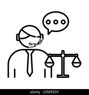 Legal Advice Icon Linear-Logo-Set-Kollektion in Schwarz-weiß für das Web Stock Vektor