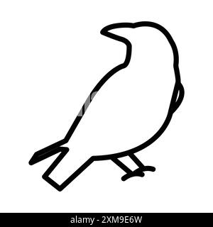 raven Icon Linear-Logo-Set-Kollektion in Schwarz-weiß für Web-Anwendungen Stock Vektor