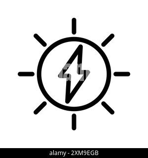 Solar Energy Icon Linear Logo Set Kollektion in Schwarz-weiß für Web Stock Vektor