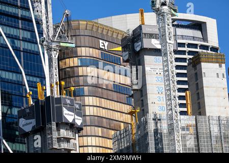 Baustelle in Sydney, Hochhausentwicklung von One Circular Quay im Stadtzentrum, New South Wales, Australien Stockfoto